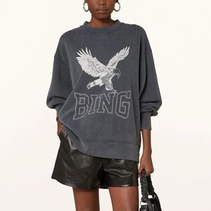 ANINE BING Alto Eagle-Print Cotton-Jersey Sweatshirt
